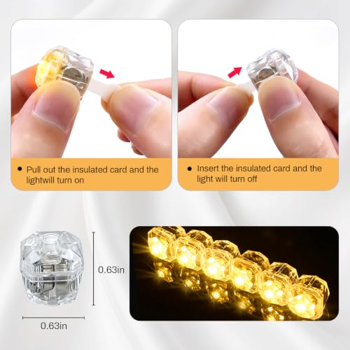 Mini Diamond LED String Lights Waterproof Battery Operated - Yellow, 48 pcs