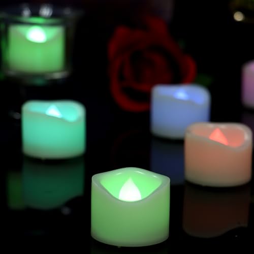 Color Changing Flameless Votive Candles Tea Lights 12 Pack - Battery Operated