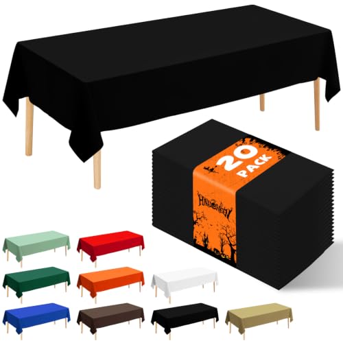Black Disposable Plastic Tablecloth 54x108 Inch Pack of 20 for Party & Events Variation of THIS listing
