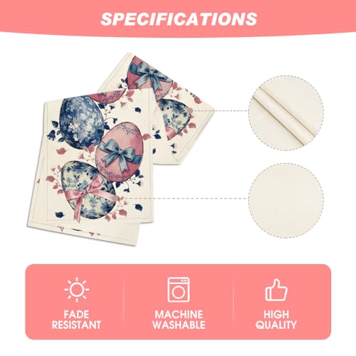 Easter Floral Table Runner 13x108 Inch Blue Pink Seasonal Kitchen Decor