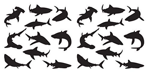 20 Shark Silhouette Wall Decor Cutouts for Under the Sea & Nautical Parties