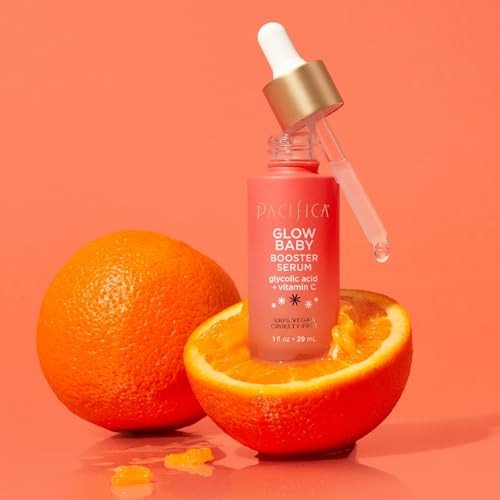 Pacifica Vitamin C Serum for Face – Glow Baby Brightening Facial Serum with Glycolic Acid – Vitamin C Booster Skin Care, Dark Spot Corrector, Vegan Skincare for Glowing Skin, Dermatologist Tested