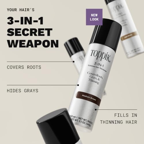 Toppik Colored Hair Thickener Hair Spray for Root Touchup - Black 5.1 oz