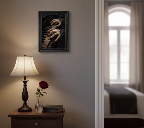 Piano Ghost Hand Wall Art - Gothic Moody Canvas Decor, 16x12in Variation of THIS listing