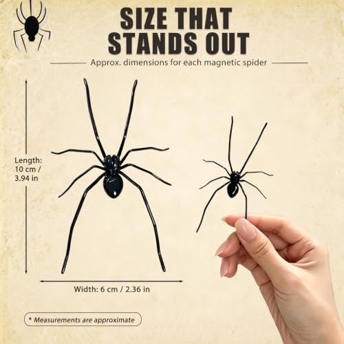 3D Realistic Spider Fridge Magnets Set - 12 Pack for Decor & Pranks