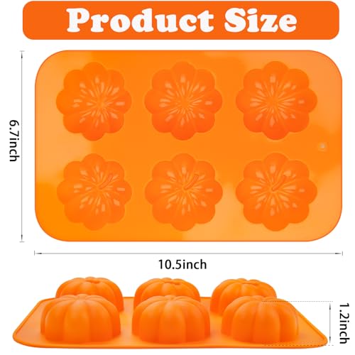 Halloween Pumpkin Silicone Mold 3-Pack for Cake Candy & Dessert Decorating - Orange