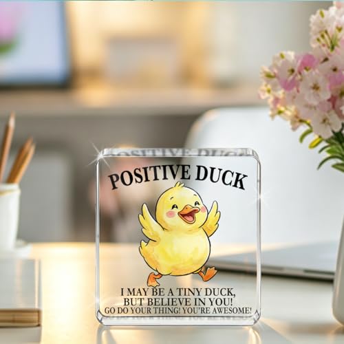 Cute Duck Acrylic Sign - Inspirational Desk Decor for Home & Office - 1476 Variation