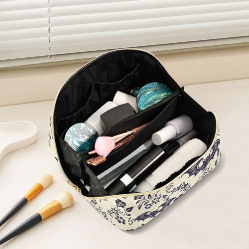 Goth Bats Cosmetic Bag Travel Makeup Organizer with Compartments - Color 01