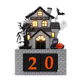 Halloween Countdown Calendar with Ghost Sound & Light Indoor Decor