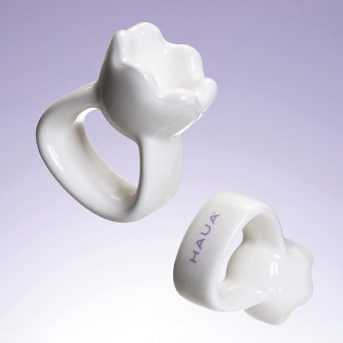 HAUA Ring Gua Sha, Korean facial tools, Premium Natural Ceramic, Massager, Multi-use Face & Body, Valentine's Day Gifts for Woman | 2oz