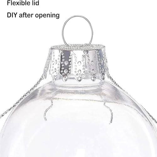 12 Pcs Clear Plastic Fillable Christmas Ball Ornaments - DIY Holiday Decorations