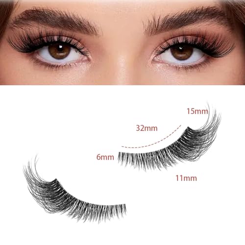 Dramatic 3D Mink False Eyelashes - Wispy Cat Eye Style, Black + Eyeliner & Tools