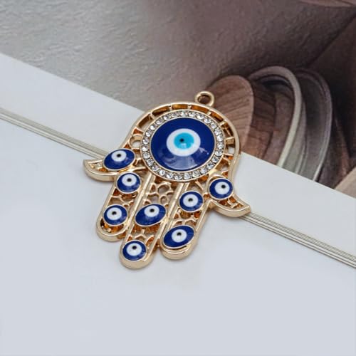 2PCS Hamsa Hand Amulet Pendant with Evil Eye - Lucky Protection Decor for Car & Home