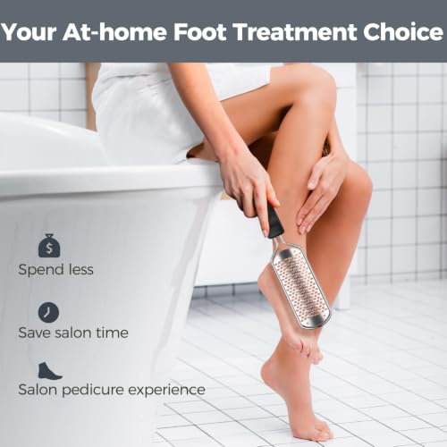 Foot File Callus Remover Pedicure Tool for Dead Skin Removal - Black