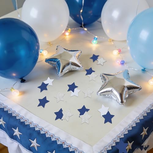 200Pcs Blue White Silver Glitter Star Confetti Party Decorations - Variation of THIS listing