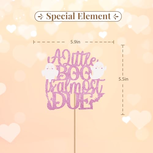 Halloween Baby Shower Cake Topper - Pink Glitter Spooky Baby Boo Decoration