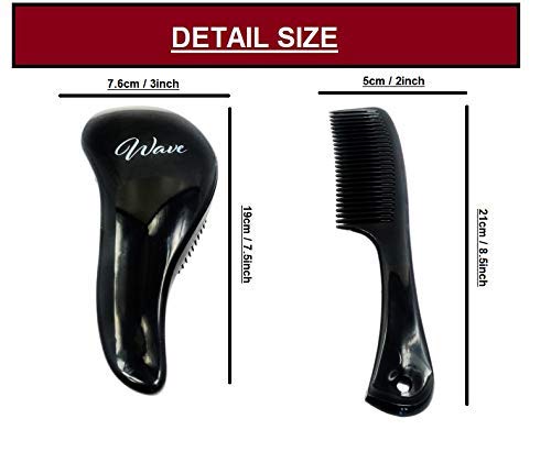 GENTS 5-Piece Hair Detangling Brush Set - Professional Salon Quality Comb & Brush Kit for Men Women - Anti-Static Black Bristles for All Hair Types