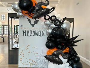 Black Wizard Hat Foil Balloons for Witch Party Decorations - 6 Pcs