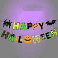Neon Glow Halloween Banner - 16 Card Indoor Party Decorations