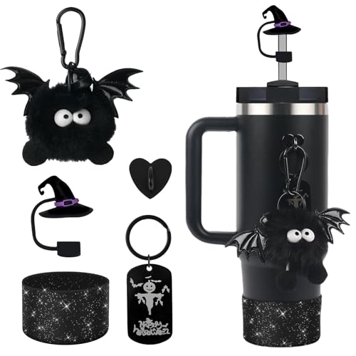 Halloween Accessories Set for Stanley Cup 30/40oz - Devil Design, Black, 5 Pcs
