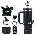 Halloween Accessories Set for Stanley Cup 30/40oz - Devil Design, Black, 5 Pcs