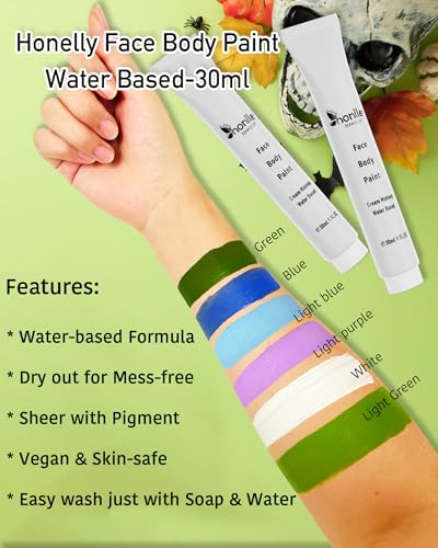 Green Face & Body Paint Tube - Light Green for Halloween Camo & Special Effects