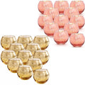 Set of 24 Rose Gold and Gold Candle Holders for Weddings & Events - 2 Inch