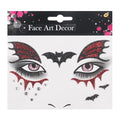 Halloween Face Tattoo Bat Face Stickers with Rhinestones & Glitter - Variation 07.Halloween A