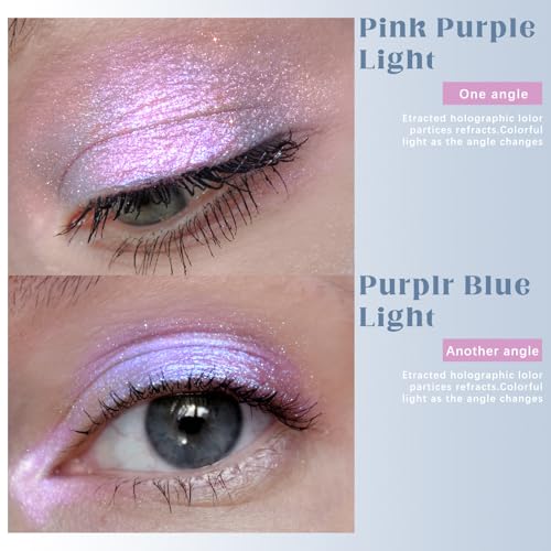 Duochrome Purple Blue Glitter Eyeshadow - Color Shifting Metallic Palette 02