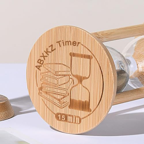 Wooden 15-Minute Sand Timer - Rustic Hourglass for Cooking & Meditation - Brown