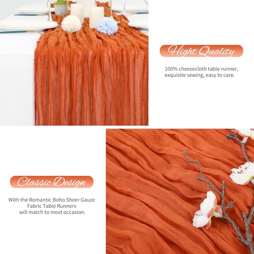 Orange Cheesecloth Table Runner 10 Pack 10FT Rustic Gauze Wedding Party Decor