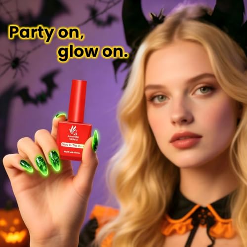 Lavender Violets Glow in the Dark Gel Top Coat - 15ml, Clear, Night Glow, Variation of THIS listing
