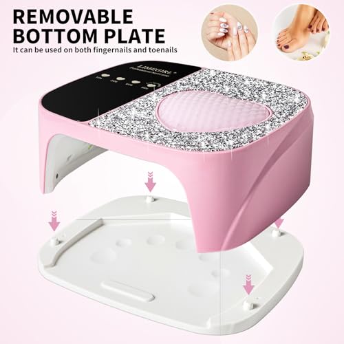 Pink UV LED Nail Lamp Kit for Gel Polish - Fast Curing, Rechargeable & Cordless