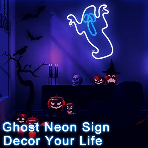 Halloween Ghost Neon Light - Flickering Boo Neon Sign for Wall & Party Decor - H-Ghost Variation