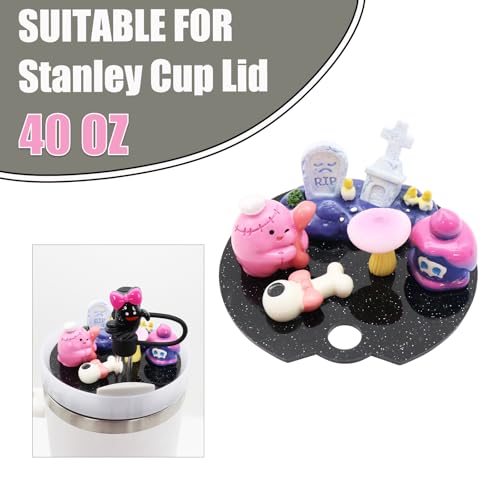 Halloween Cup Lid Topper Decoration for Stanley 40oz - Set of Accessories - J Variation