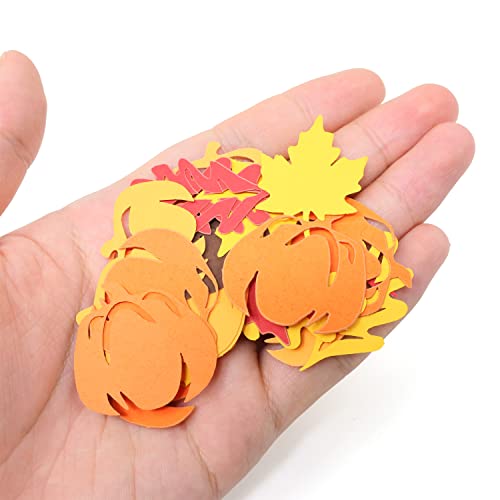 Fall Maple Leaf Pumpkin Acorn Confetti Set for Party Decorations - 200 pcs