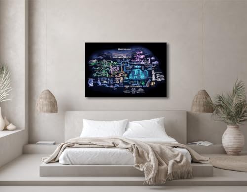 Hollow Knight Map Wall Art Poster - 14 x 11 Inches Game Room Decor
