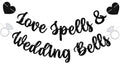 Halloween Wedding Banner Love Spells & Wedding Bells Party Decor Black Silver