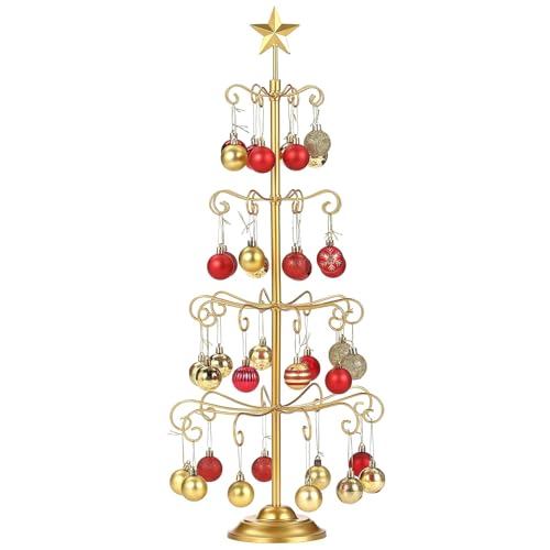 Gold Christmas Tree Ornament Stand 30-Inch Display Holder for Holiday & Decor