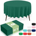 Disposable Plastic Tablecloth 84 Inch Round Christmas Green 8 Pack Waterproof & Leakproof