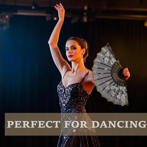 Black 30 Pack Folding Hand Fans - Spanish Style Wedding & Party Fans