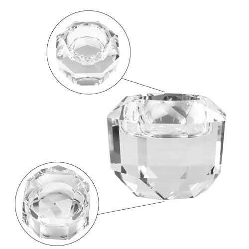 Crystal Tealight Candle Holders Pack of 2 - Handcut Faceted Design, 2.7x2.3 Inches Variation W2.7"×H2.3"