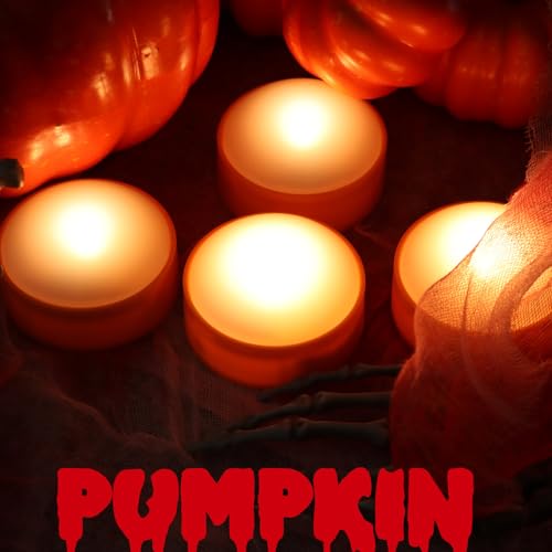 6 Pack Halloween Pumpkin LED Lights with Timer - Battery Operated Candles