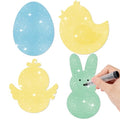Easter Bunny Egg Chick Glitter Cutouts for Birthday Party Bulletin Board Decor - Variation of Easter Animals