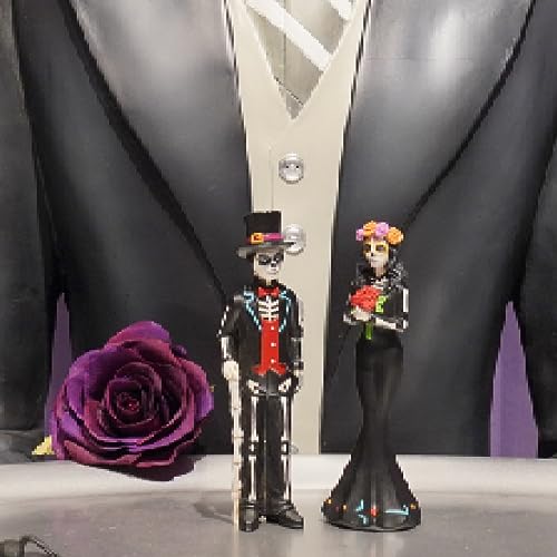 Day of the Dead Skeleton Couple Halloween & Wedding Decor - Sugar Skull Figurines