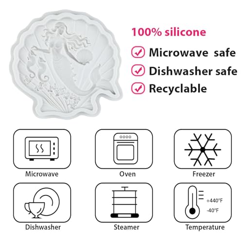 Mermaid in Shell Silicone Mold Ocean Theme Cake Decorating Mold - Style N