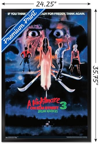 Nightmare on Elm Street 3 Dream Warriors Wall Poster - Framed, 22.375" x 34" Black Frame