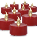 Battery Operated Flameless Tea Lights 24 Pack - Red, No Remote Control
