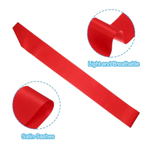 Red Satin Sash Set - 2 Pcs DIY Bridal Prom Graduation Party Accessory