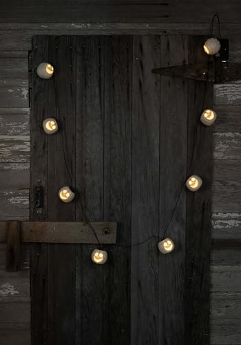 Jack Skellington String Lights - 8-Light Halloween Decor, Battery Operated